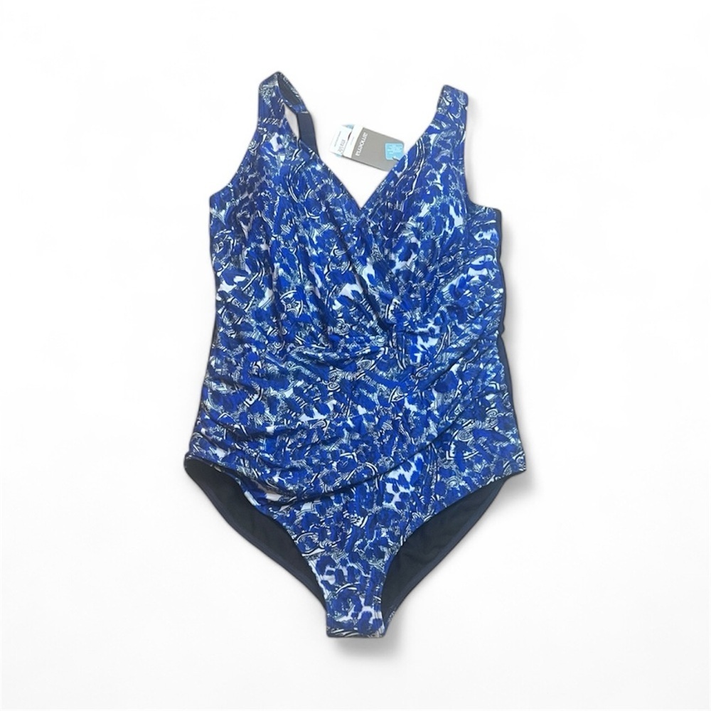 NWT Amoena Women's Ruched Blue One Piece Swimsuit sz 20D